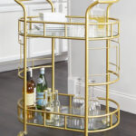 Better Homes and Gardens Fitzgerald Bar Cart with Matte Gold Metal Finish