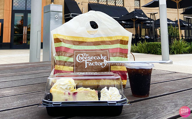 Cheesecake Factory Kids Drink and Slice of Cake
