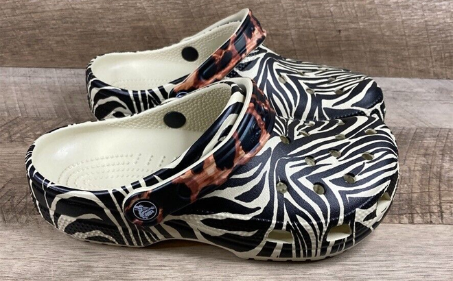 Crocs Classic Animal Remix Womens Bone Clogs