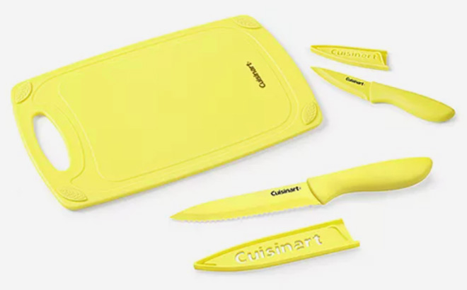 Cuisinart Yellow 5 Piece Cutting Board and Knife Set