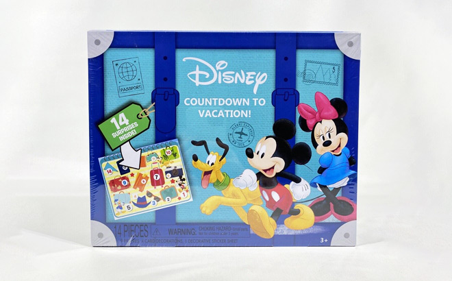 Disney 14 Piece Mickey Mouse Calendar Box on Gray Surface