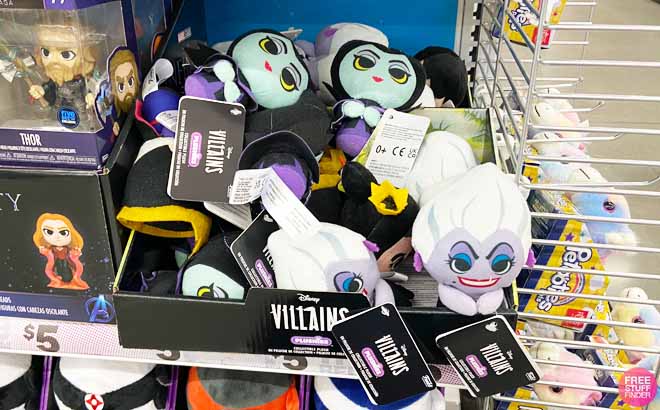 Disney Villains Plush Toys on a Store Shelf
