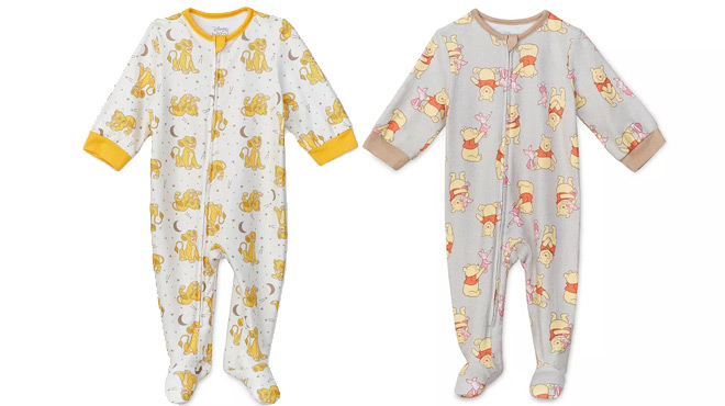 Disneys The Lion King Simba Baby Sleep Play on the Left and Disneys Winnie The Pooh Piglet Baby Sleep Play on the Right