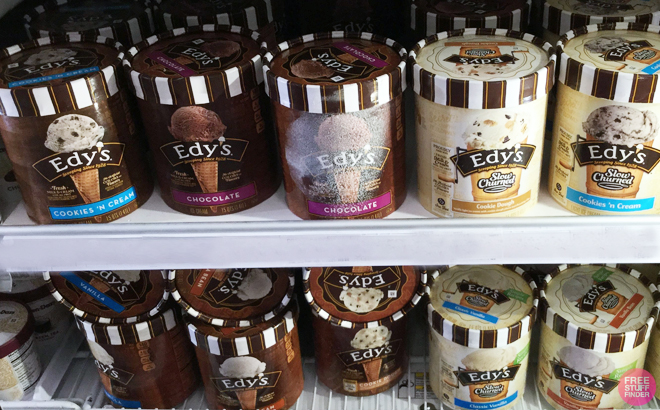 Edys Ice Creams inside the Freezer