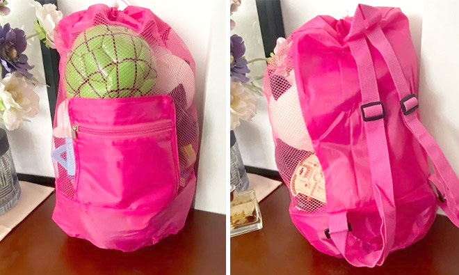 Foldable Kids Mesh Backpack on the Floor