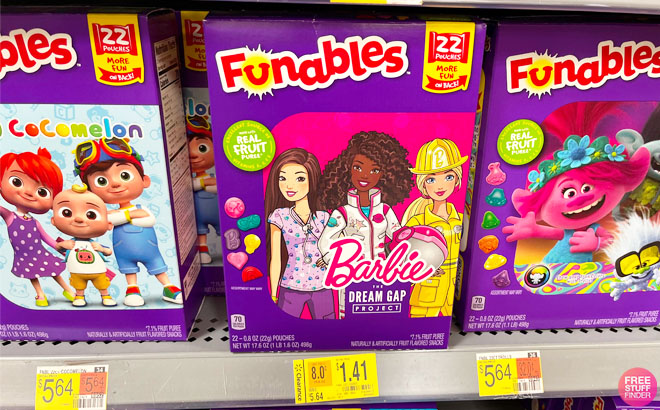 Funables Fruity Snacks on a Shelf at Walmart Store Funables Fruity Snacks on a Shelf at Walmart Store