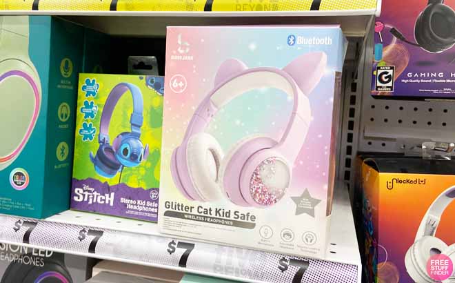 Glitter Cat Kid Safe Headphones