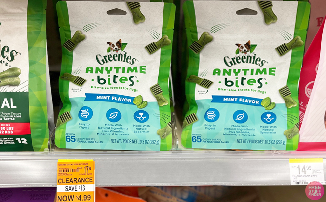 Greenies Bite Size Dog Treats Mint Flavor at Walmart