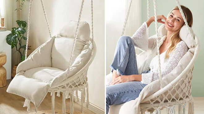 Hammock Chair with Large Thick Cushion