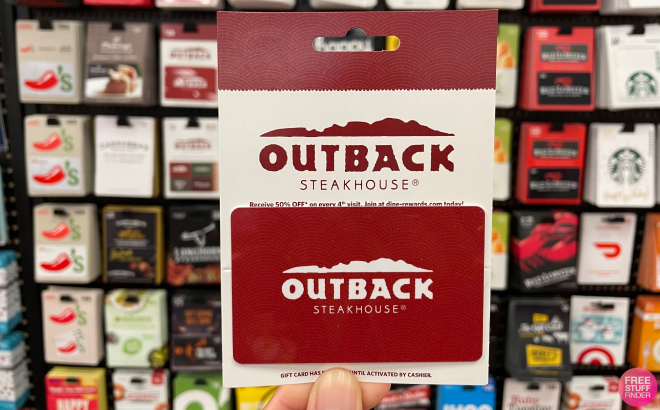 Hand Holding Outback Steakhouse Gift Card