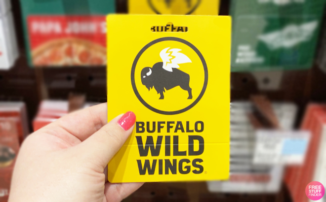 Hand Holding a Buffalo Wild Wings Gift Card