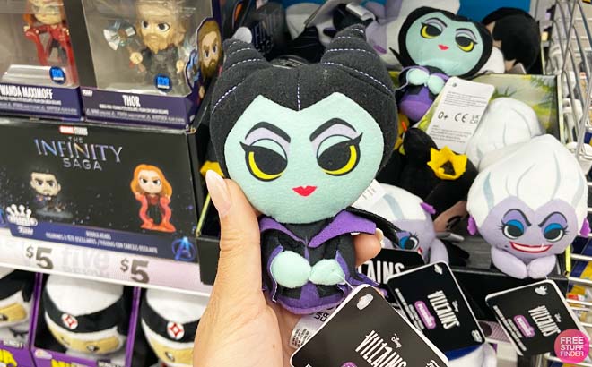 Hand Holding a Funko Plushies Disney Villains Maleficent