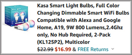 Kasa Smart Bulb Checkout Scresn