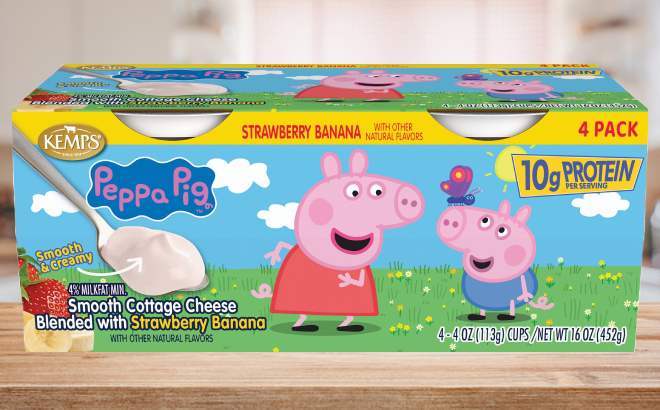 Kemps Smooth Cottage Cheese 4 Pack Peppa Pig
