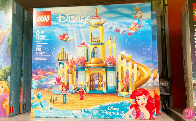 LEGO Disney Princess Ariels Underwater Palace 498 Piece Set on Store Shelf