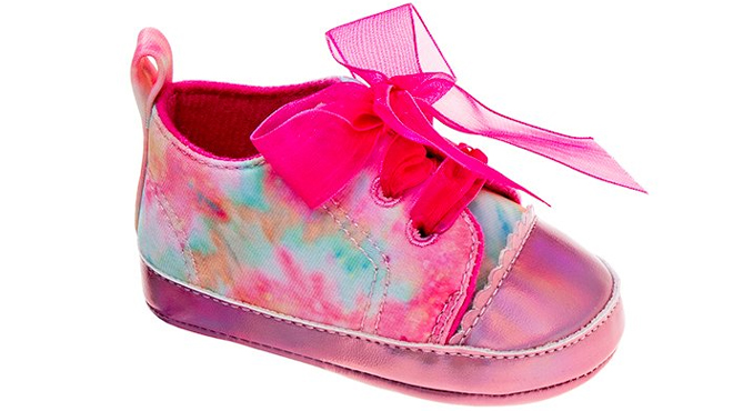Laura Ashley Girls Tie Dye Bow Accent Sneakers