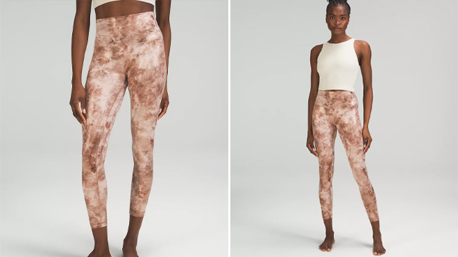 Two Photos of a Model Wearing Lululemon High-Rise Leggings