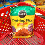Miracle Gro Potting Mix in a Target Cart