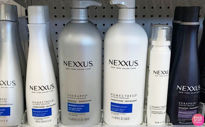 Nexxus Hair Care Items on a Shelf