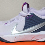Nike Kids Team Hustle D 10 Basketball Shoe in Purple Silver Color