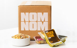 Nom Nom Box with Dog Food on a Tabletop