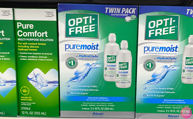 Opti Free PureMoist Multi Purpose Solution in shelf