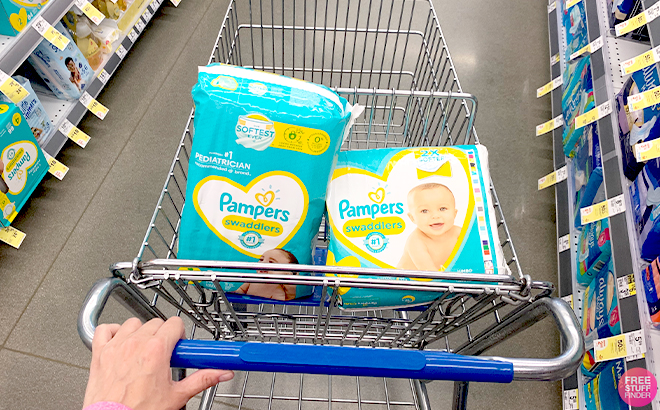Pampers Swaddlers Variety on a Cart