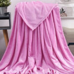 Pink Sawvnm Micro Plush Fleece Sofa Blanket