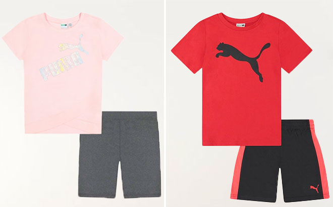 Puma Kids Logo Tees Shorts Set