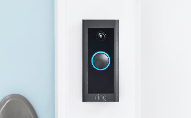 Ring Video Doorbell Wired Attached to a Door