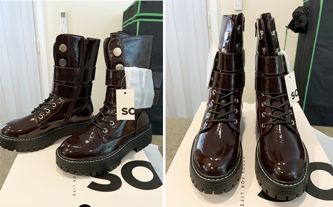 SO Bookcase Womens Platform Combat Boots