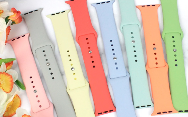 Silicone Apple Watch Bands 5 Pack Different Colors