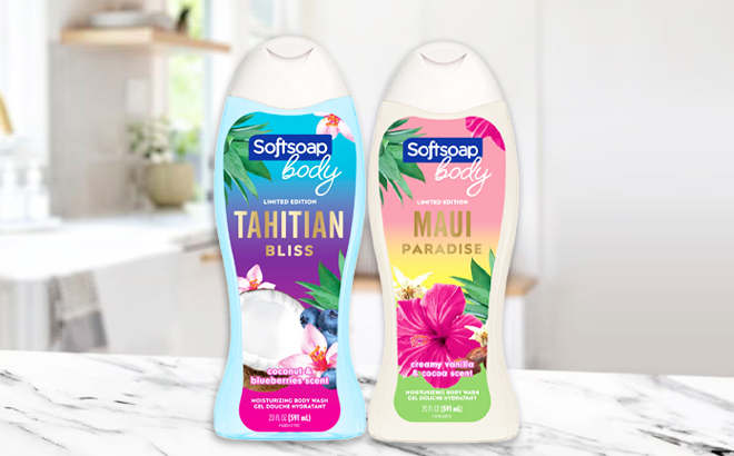 Softsoap Body Wash 20 oz Tahitian Bliss and Maui Paradise Scent