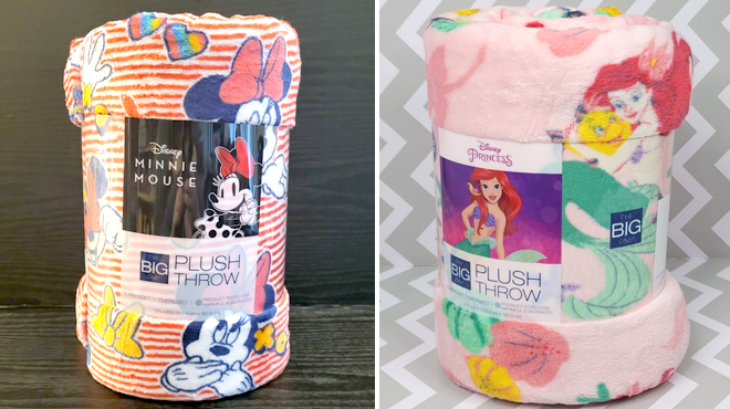 The Big One Disney Oversized Plush Throws with Minnie Mouse and Ariel