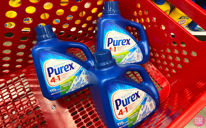 Three 115 Loads Bottles of Purex Laundry Detergent