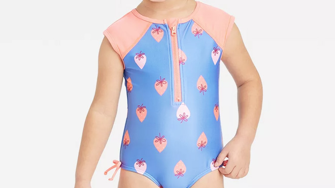 Toddler Girls Strawberries One Piece Swimsuit