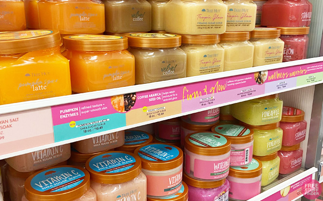 Tree Hut Body Scrubs on a Store Shelf
