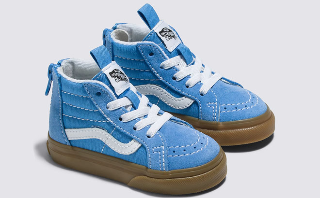 Vans Toddler Sk8 HI Zip Gum Azure Blue in Color