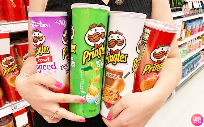 Woman Holding Pringles Chips