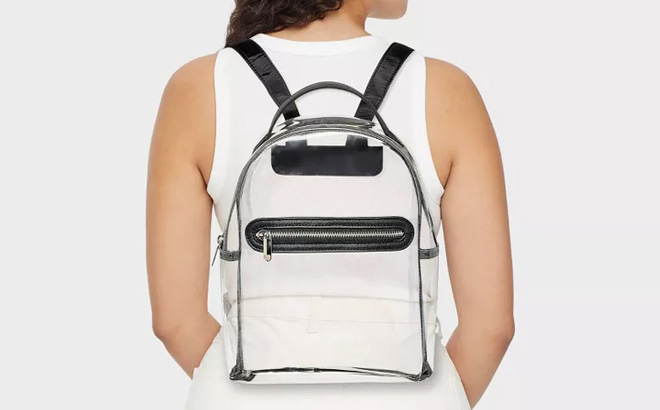 Woman is Wearing Wild Fable Mini Dome Clear Backpack