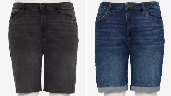 Womens Sonoma Plus Size High Rise Bermuda Jean Shorts