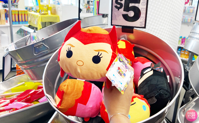 a Hand Holding Marvel Scarlet Witch Tsum Tsum Plush