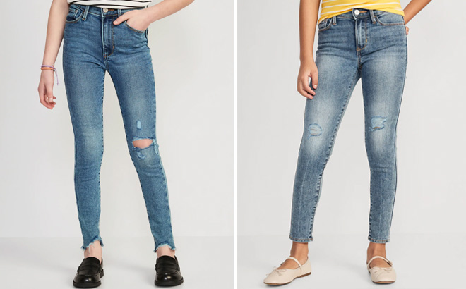 Old Navy Girls High-Waisted Rockstar Ripped Jeggings
