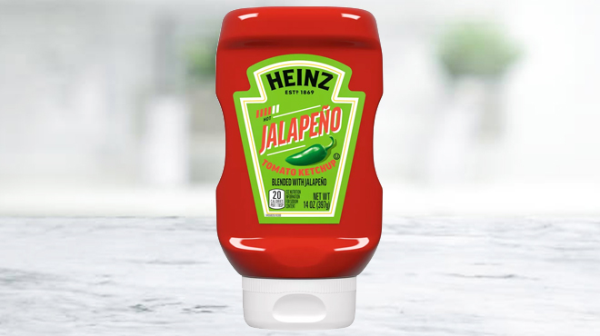 A Bottle of Heinz Jalapeno Tomato Ketchup