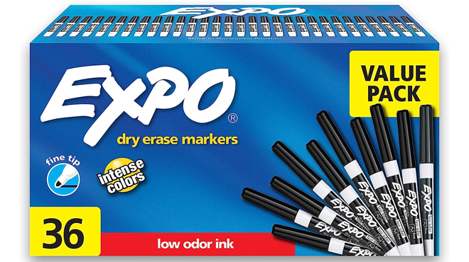 A Box of EXPO 36 Count Low Odor Dry Erase Markers