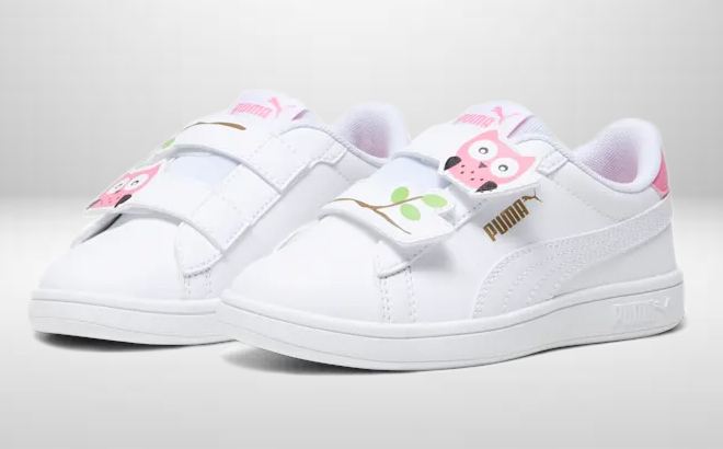 A Pair of PUMA Smash 3 0 Owl Little Kids Sneakers