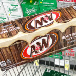 AW Root Beer on top of a Shopping Cart