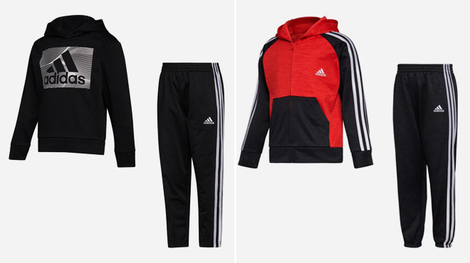 Adidas Toddler and Boys Logo Hoodies and Track Pants and Boys Zip Up Hoodie Joggers
