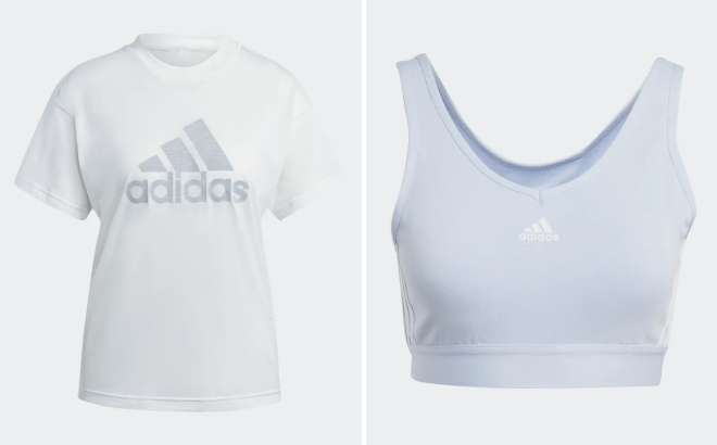 Adidas Womens Future Icons Winner 3 0 Tee and 3 Stripes Crop Top