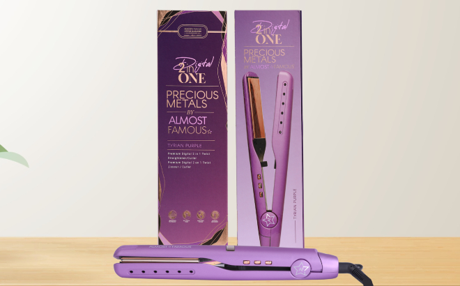 Almost Famous Tyrian Purple Rose Goldtone Flat Iron